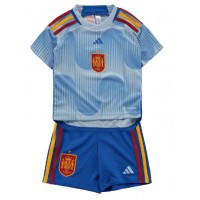 Spanien Fußballbekleidung Auswärtstrikot Kinder WM 2022 Kurzarm (+ kurze hosen)